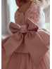 Blush Lace Tulle Peplum Flower Girl Dress Blush Lace Tulle Peplum Flower Girl Dress